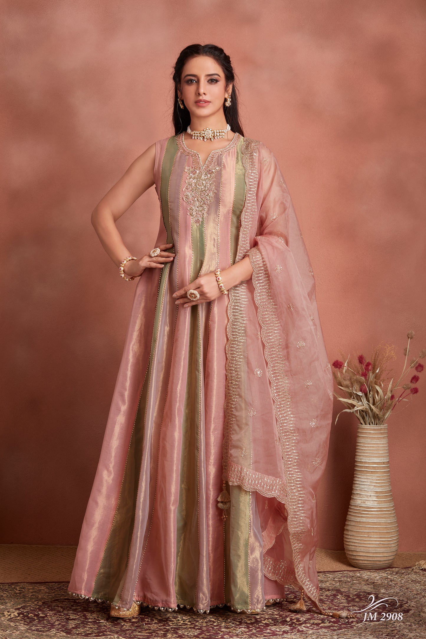 Blush Sage Elegance Anarkali Set