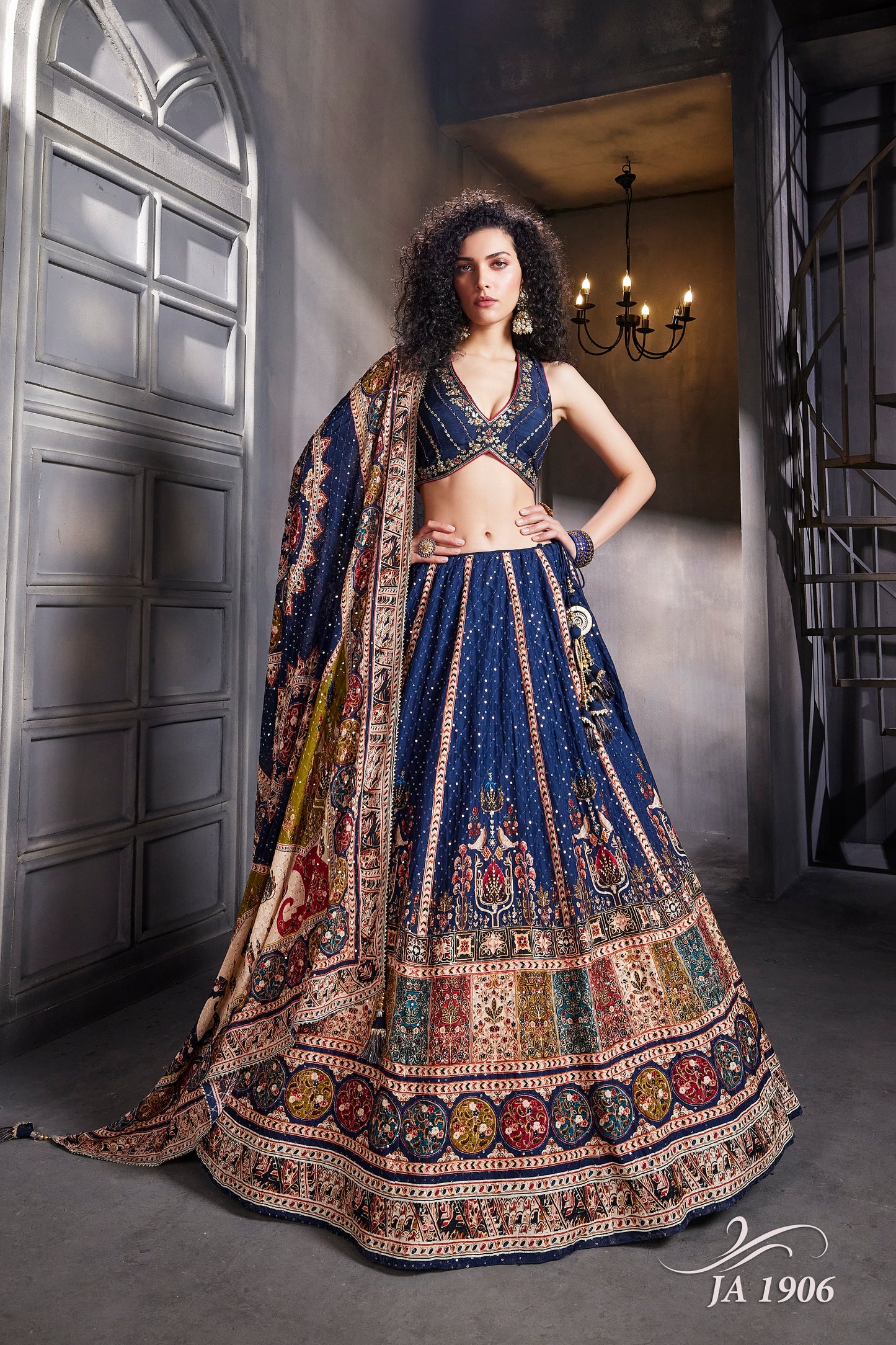 Midnight Muse Mirrorwork Lehenga Set